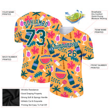 Load image into Gallery viewer, Custom Yellow Midnight Green-White 3D Pattern Design Hawaii Summer Holiday Performance T-Shirt