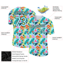 Load image into Gallery viewer, Custom Lakes Blue Black 3D Pattern Design Abstract Leaf Performance T-Shirt