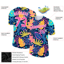 Load image into Gallery viewer, Custom Purple Pink-White 3D Pattern Design Abstract Leaf Performance T-Shirt