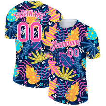 Load image into Gallery viewer, Custom Purple Pink-White 3D Pattern Design Abstract Leaf Performance T-Shirt