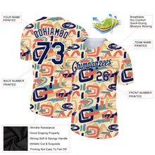 Load image into Gallery viewer, Custom City Cream Navy-White 3D Pattern Design Abstract Doodle Performance T-Shirt