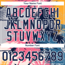 Загрузить изображение в средство просмотра галереи, Custom White Navy 3D Pattern Design Hawaii Palm Trees Performance T-Shirt