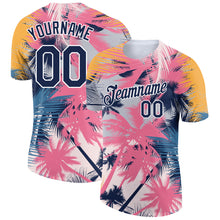 Загрузить изображение в средство просмотра галереи, Custom White Navy 3D Pattern Design Hawaii Palm Trees Performance T-Shirt