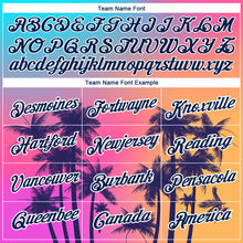 Загрузить изображение в средство просмотра галереи, Custom Purple Navy-White 3D Pattern Design Hawaii Palm Trees Performance T-Shirt