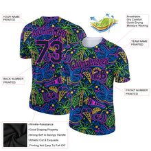 Charger l'image dans la galerie, Custom Navy Purple 3D Pattern Design Hawaii Summer Holiday Party Performance T-Shirt