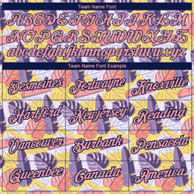 Laden Sie das Bild in den Galerie-Viewer, Custom White Medium Pink-Navy 3D Pattern Design Hawaii Palm Leaves Performance T-Shirt