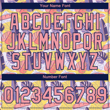 Laden Sie das Bild in den Galerie-Viewer, Custom White Medium Pink-Navy 3D Pattern Design Hawaii Palm Leaves Performance T-Shirt