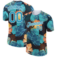 Laden Sie das Bild in den Galerie-Viewer, Custom Black Panther Blue-White 3D Pattern Design Hawaii Palm Leaves Performance T-Shirt