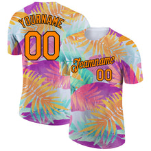 Laden Sie das Bild in den Galerie-Viewer, Custom White Bay Orange-Black 3D Pattern Design Hawaii Palm Leaves Performance T-Shirt