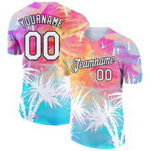 Laden Sie das Bild in den Galerie-Viewer, Custom White Black 3D Pattern Design Hawaii Palm Leaves Performance T-Shirt