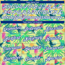 Загрузить изображение в средство просмотра галереи, Custom Neon Yellow White-Royal 3D Pattern Design Hawaii Summer Holiday Performance T-Shirt