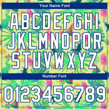 Загрузить изображение в средство просмотра галереи, Custom Neon Yellow White-Royal 3D Pattern Design Hawaii Summer Holiday Performance T-Shirt