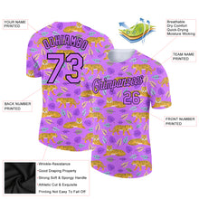 Load image into Gallery viewer, Custom Purple Black 3D Pattern Design Tiger Performance T-Shirt