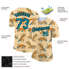 Load image into Gallery viewer, Custom City Cream Teal-Black 3D Pattern Design Tiger Performance T-Shirt