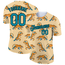 Load image into Gallery viewer, Custom City Cream Teal-Black 3D Pattern Design Tiger Performance T-Shirt