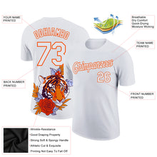 Load image into Gallery viewer, Custom White Orange 3D Pattern Design Tiger Performance T-Shirt