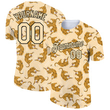 Load image into Gallery viewer, Custom Vegas Gold Black 3D Pattern Design Tiger Performance T-Shirt