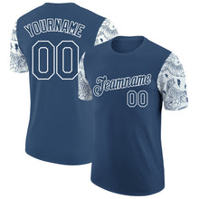 Load image into Gallery viewer, Custom Blue White 3D Pattern Design Tiger Performance T-Shirt
