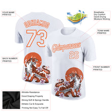 Load image into Gallery viewer, Custom White Orange 3D Pattern Design Tiger Performance T-Shirt
