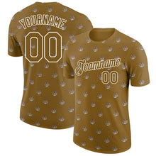 Charger l'image dans la galerie, Custom Old Gold White 3D Pattern Design Tiger Performance T-Shirt