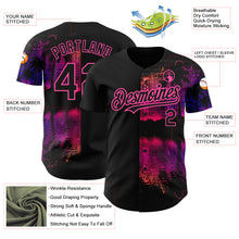 Загрузить изображение в средство просмотра галереи, Custom Black Pink 3D Pattern Design Hawaii Palm Trees Authentic Baseball Jersey