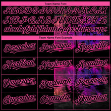 Загрузить изображение в средство просмотра галереи, Custom Black Pink 3D Pattern Design Hawaii Palm Trees Authentic Baseball Jersey