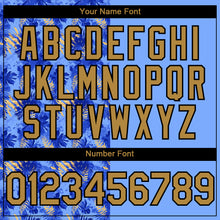 Загрузить изображение в средство просмотра галереи, Custom Light Blue Old Gold-Black 3D Pattern Design Tropical Hawaii Palm Leaves Authentic Baseball Jersey