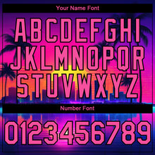 Загрузить изображение в средство просмотра галереи, Custom Purple Pink-Black 3D Miami Palm Trees City Edition Authentic Baseball Jersey