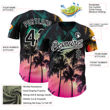 Загрузить изображение в средство просмотра галереи, Custom Pink Black-White 3D Pattern Design Hawaii Palm Trees Authentic Baseball Jersey