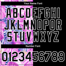 Laden Sie das Bild in den Galerie-Viewer, Custom Pink Black-White 3D Pattern Design Tropical Flower And Hawaii Palm Leaves Authentic Baseball Jersey