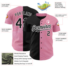 Load image into Gallery viewer, Custom Medium Pink Black-White 3D Pattern Design Tropical Hawaii Palm Leaves Authentic Baseball Jersey