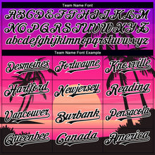 Загрузить изображение в средство просмотра галереи, Custom Purple Black-White 3D Pattern Design Beach Hawaii Palm Trees Authentic Baseball Jersey