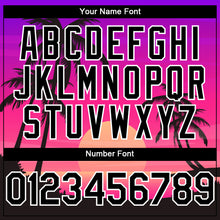 Загрузить изображение в средство просмотра галереи, Custom Purple Black-White 3D Pattern Design Beach Hawaii Palm Trees Authentic Baseball Jersey