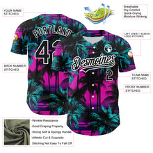Загрузить изображение в средство просмотра галереи, Custom Pink Black-White 3D Pattern Design Beach Hawaii Palm Trees Authentic Baseball Jersey