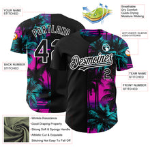 Загрузить изображение в средство просмотра галереи, Custom Pink Black-White 3D Pattern Design Beach Hawaii Palm Trees Authentic Baseball Jersey