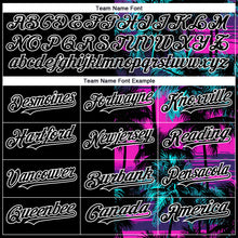 Загрузить изображение в средство просмотра галереи, Custom Pink Black-White 3D Pattern Design Beach Hawaii Palm Trees Authentic Baseball Jersey