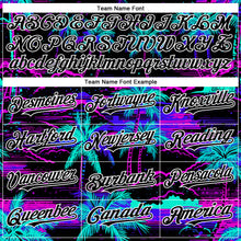 Загрузить изображение в средство просмотра галереи, Custom Black White 3D Pattern Design Beach Hawaii Palm Trees Authentic Baseball Jersey