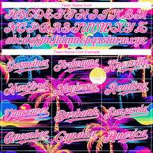 Загрузить изображение в средство просмотра галереи, Custom Black Pink-White 3D Pattern Design Beach Hawaii Palm Trees Authentic Baseball Jersey