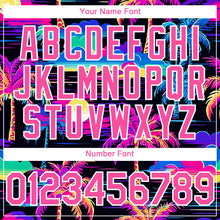 Загрузить изображение в средство просмотра галереи, Custom Black Pink-White 3D Pattern Design Beach Hawaii Palm Trees Authentic Baseball Jersey