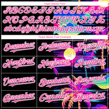 Загрузить изображение в средство просмотра галереи, Custom Black Pink-White 3D Pattern Design Beach Hawaii Palm Trees Authentic Baseball Jersey