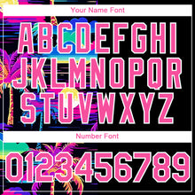 Загрузить изображение в средство просмотра галереи, Custom Black Pink-White 3D Pattern Design Beach Hawaii Palm Trees Authentic Baseball Jersey