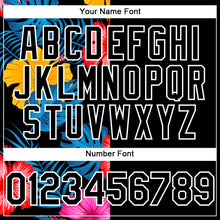 Загрузить изображение в средство просмотра галереи, Custom Black White 3D Pattern Design Tropical Flower And Hawaii Palm Leaves Authentic Baseball Jersey