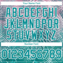 Загрузить изображение в средство просмотра галереи, Custom Teal White 3D Pattern Design Tropical Hawaii Palm Leaves Authentic Baseball Jersey