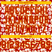 Загрузить изображение в средство просмотра галереи, Custom Red Yellow 3D Pattern Design Tropical Hawaii Flower Authentic Baseball Jersey