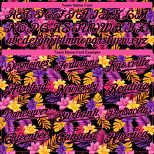 Загрузить изображение в средство просмотра галереи, Custom Black Pink 3D Pattern Design Tropical Flower And Hawaii Palm Leaves Authentic Baseball Jersey