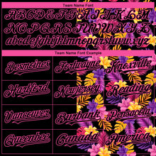 Загрузить изображение в средство просмотра галереи, Custom Black Pink 3D Pattern Design Tropical Flower And Hawaii Palm Leaves Authentic Baseball Jersey