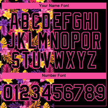 Загрузить изображение в средство просмотра галереи, Custom Black Pink 3D Pattern Design Tropical Flower And Hawaii Palm Leaves Authentic Baseball Jersey
