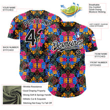 Загрузить изображение в средство просмотра галереи, Custom Black White 3D Pattern Design Tropical Flower And Hawaii Palm Leaves Authentic Baseball Jersey
