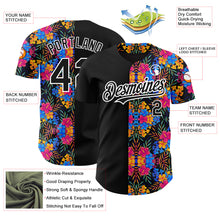Загрузить изображение в средство просмотра галереи, Custom Black White 3D Pattern Design Tropical Flower And Hawaii Palm Leaves Authentic Baseball Jersey
