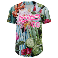 Charger l'image dans la galerie, Custom Green Pink-White 3D Pattern Design Cactus Festival Authentic Baseball Jersey